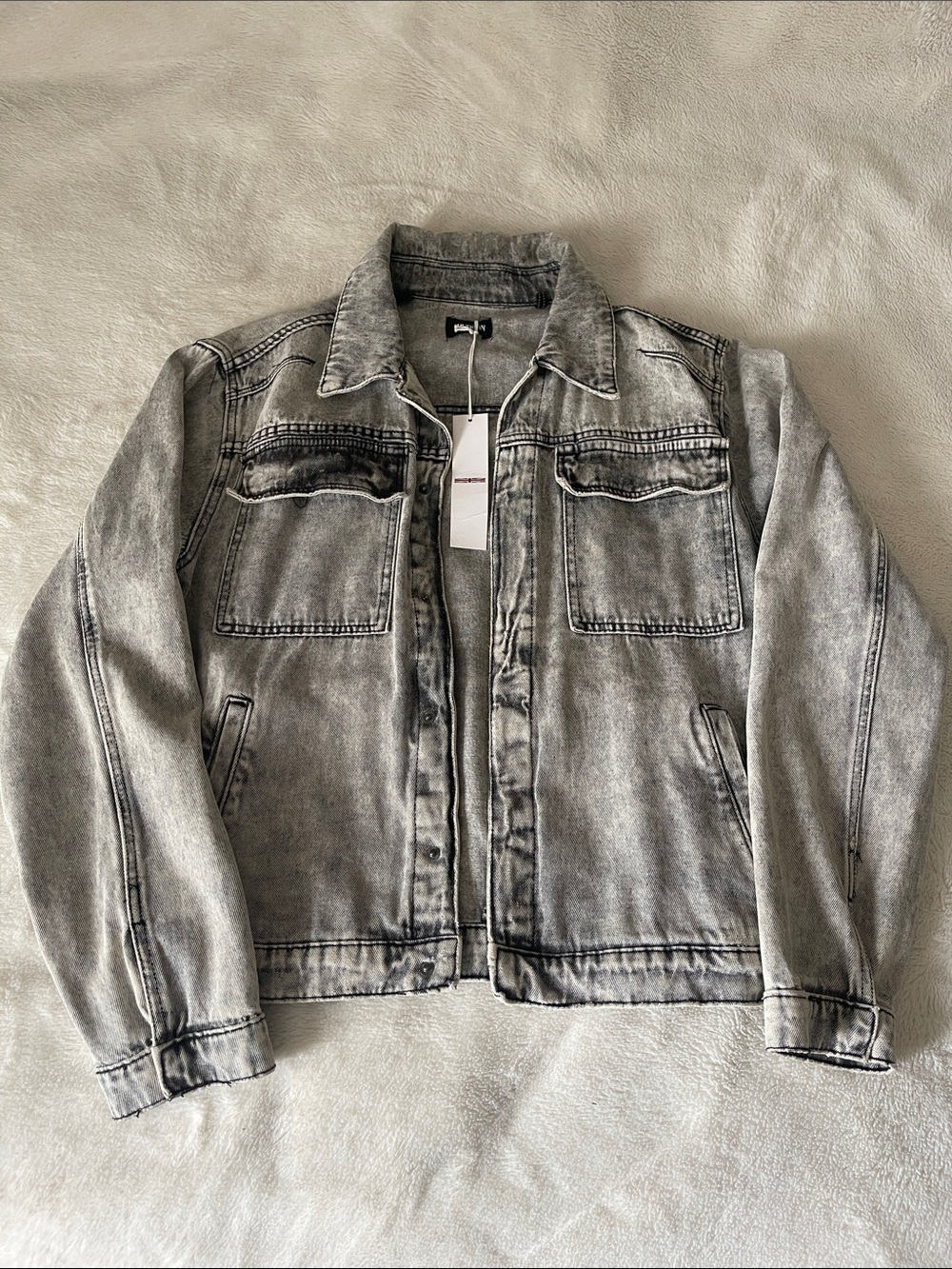 Hudson Jeans Grey Washed Denim Jacket